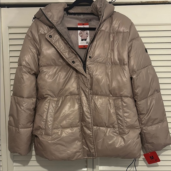 vince camuto tan puffer hooded jacket NWT - Picture 1 of 7